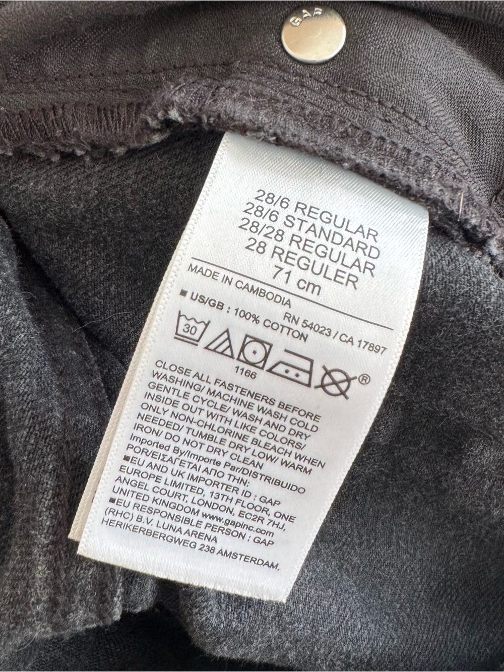 GAP Women’s Relaxed Crop Low Slung Denim Jeans - Charcoal Black 28 / 6 Regular - Picture 7 of 7